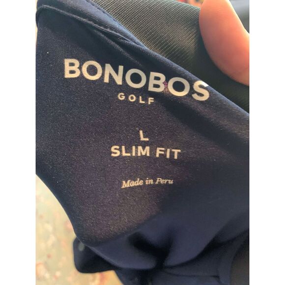 Bonobos Slim Fit Black and Blue Golf Polo, size L - Picture 2 of 4